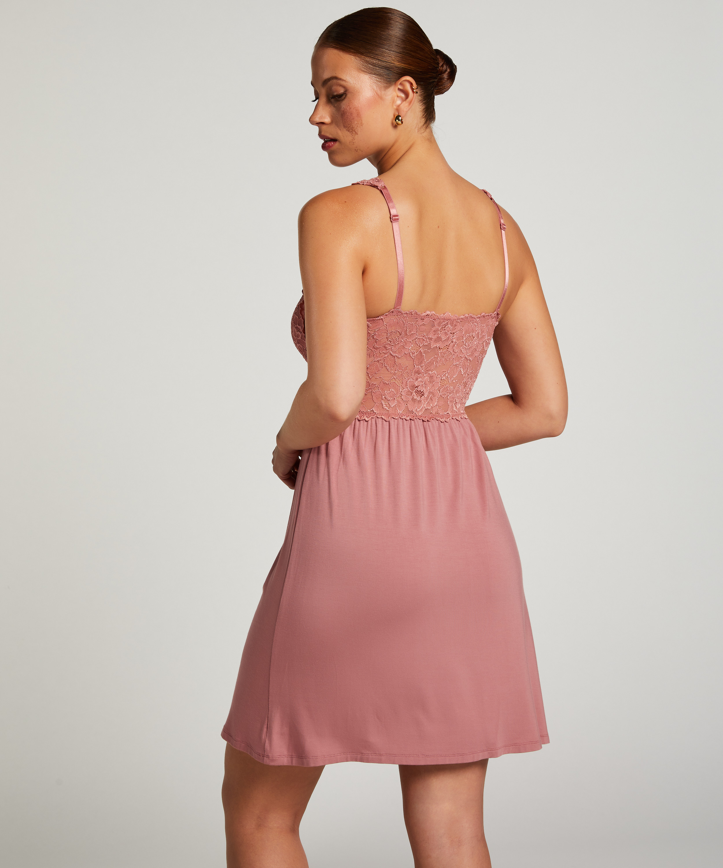 Nora Lace Slip Dress, Pink, main