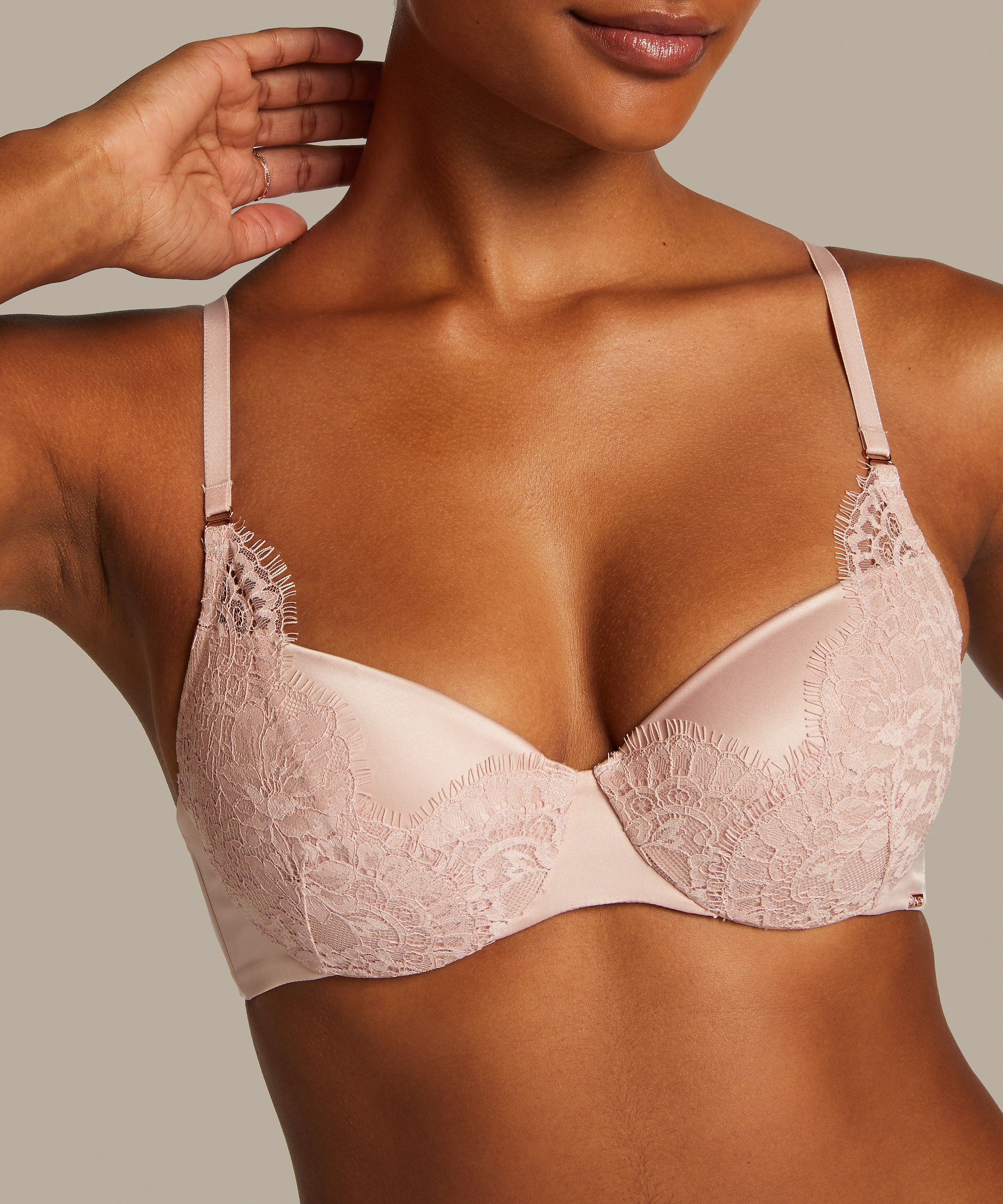 Chalice Padded Underwired Bra, Pink, main