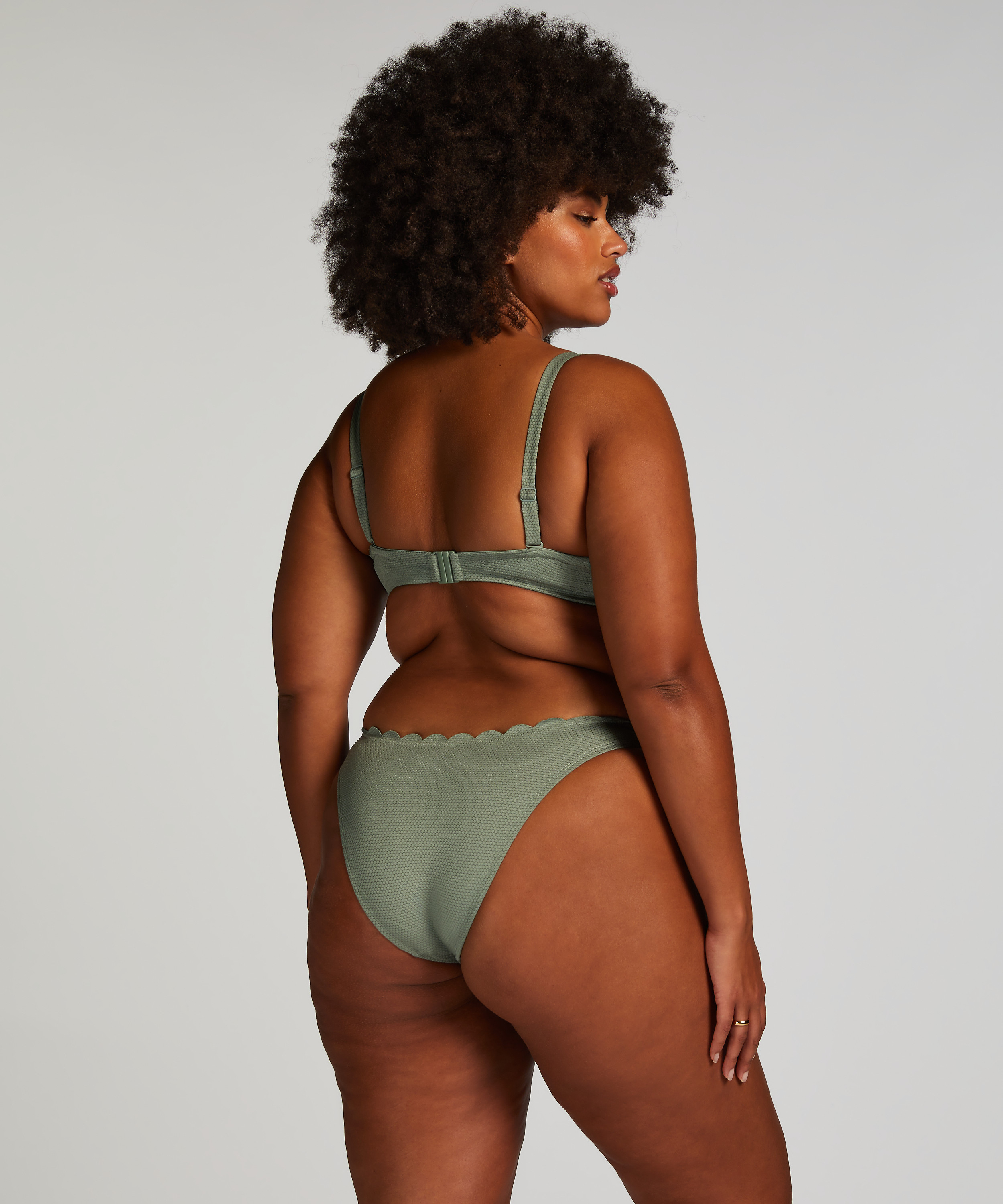 Scallop push-up underwired bikini top Cup A - E, Green, main