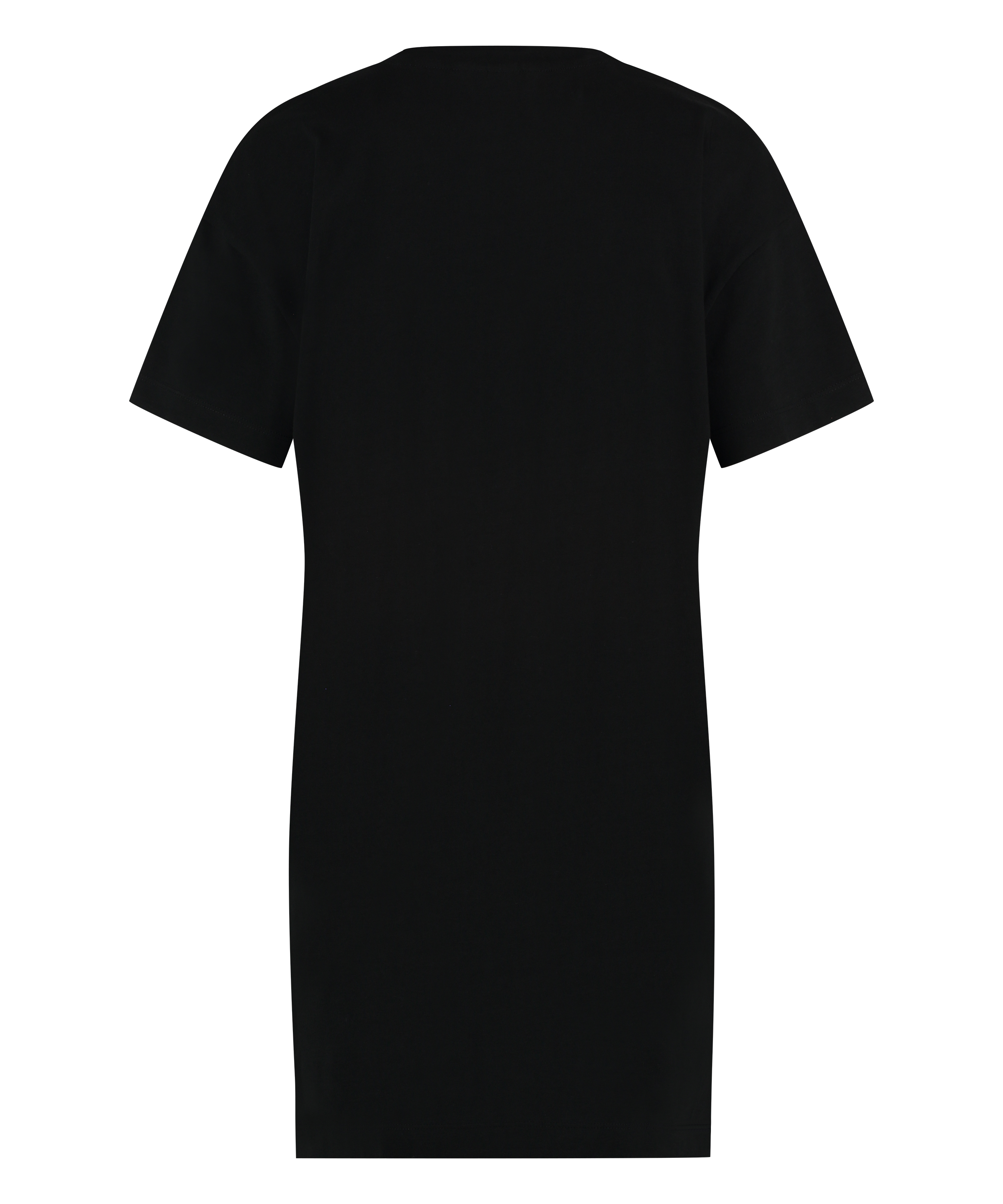 Round Neck Nightshirt, Black, main