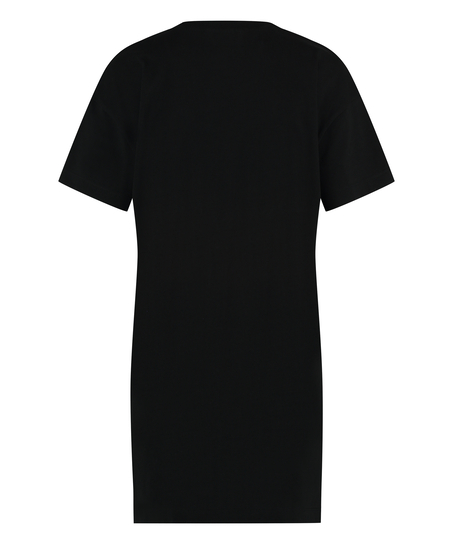 Round Neck Nightshirt, Black