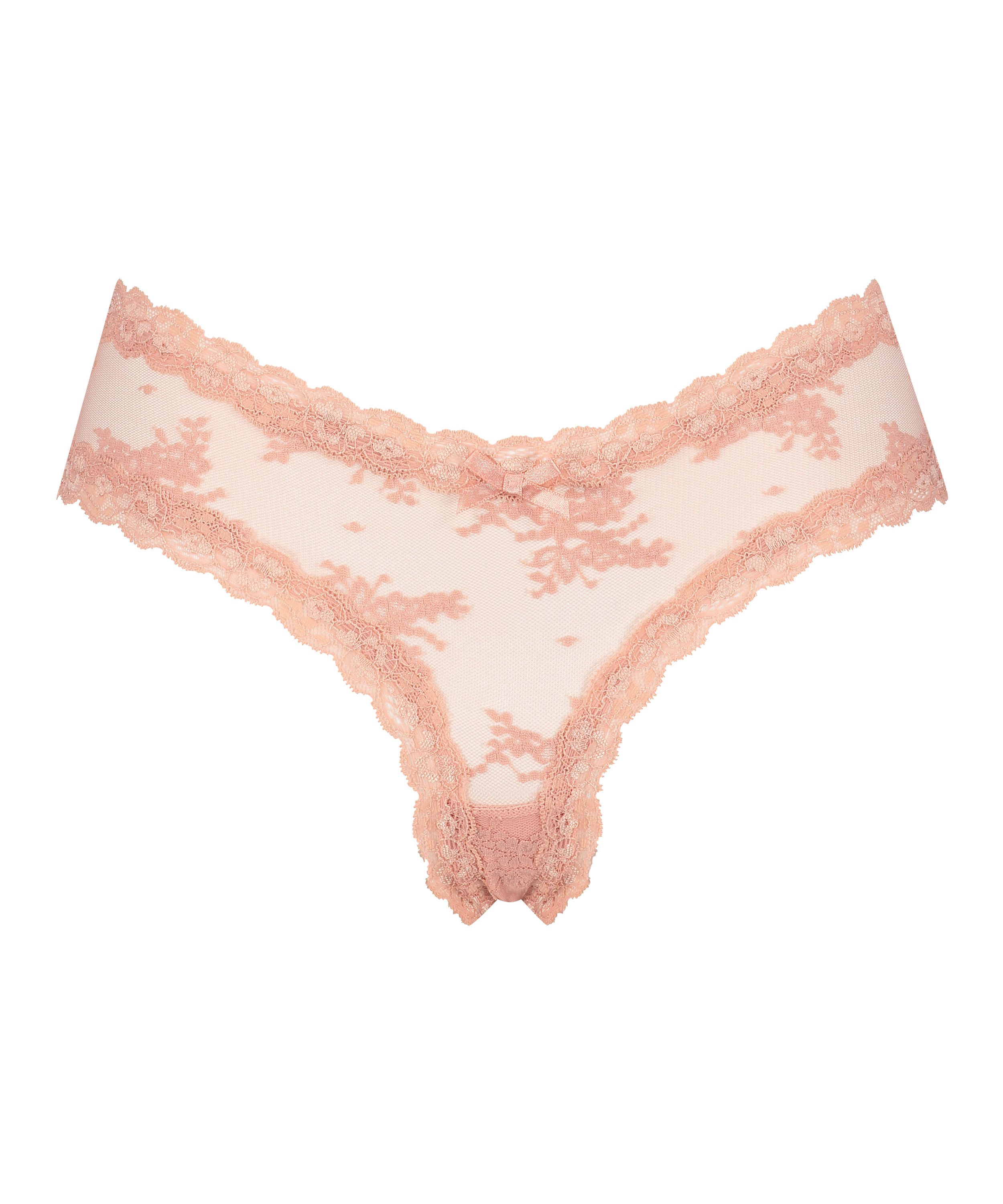 V-shaped Brazilian knickers mesh, Pink, main