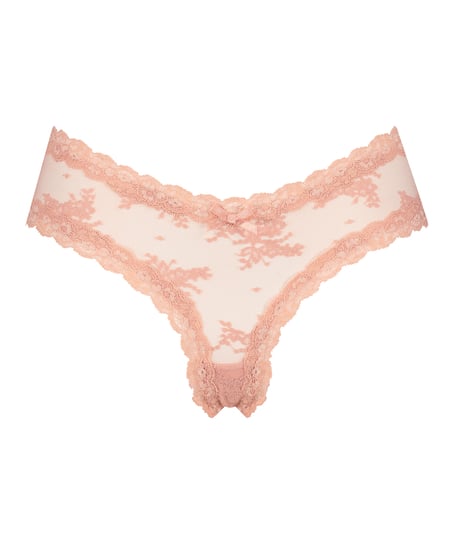 V-shaped Brazilian knickers mesh, Pink