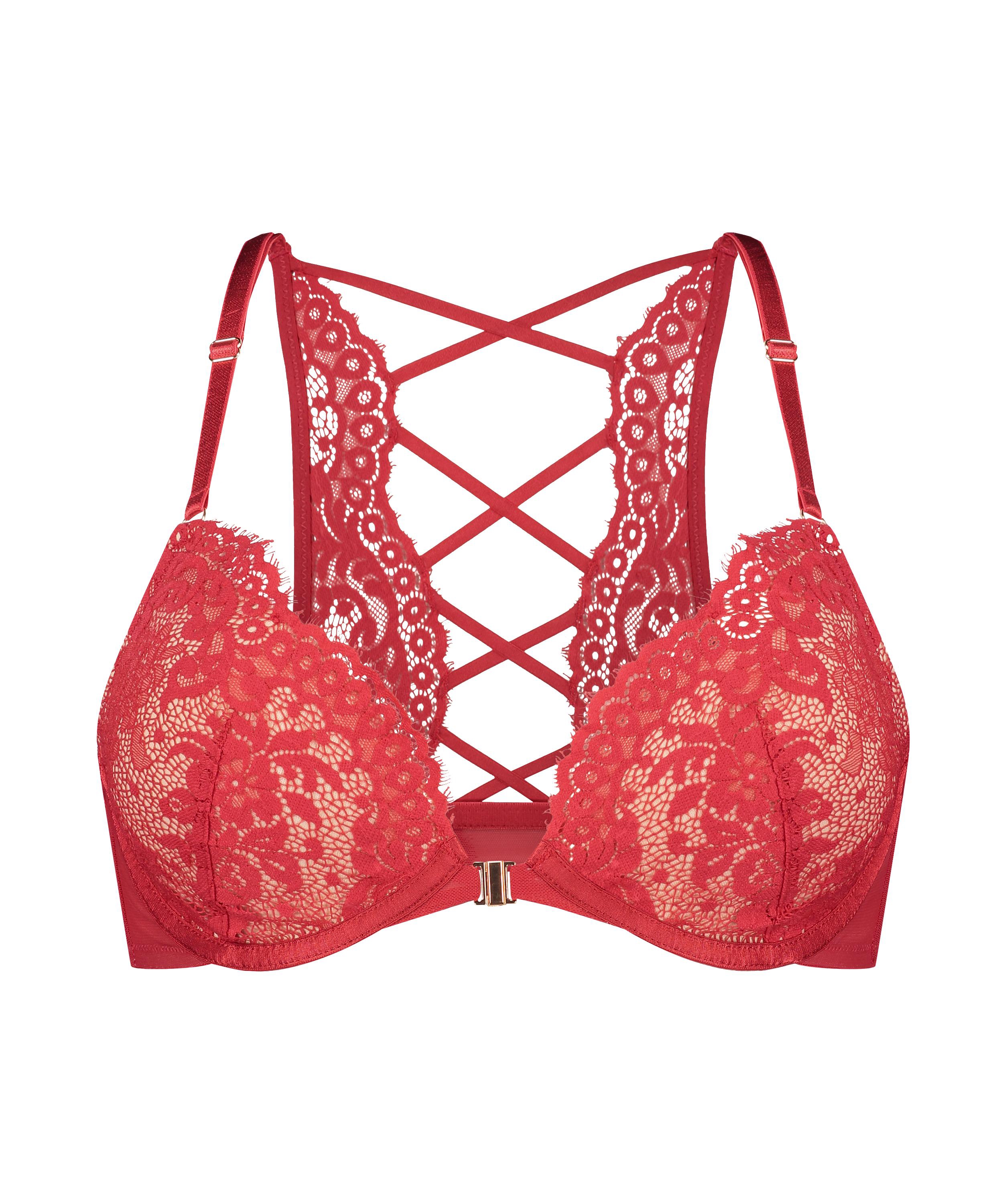 Cardi Padded Push-up Underwired Bra, Red, main