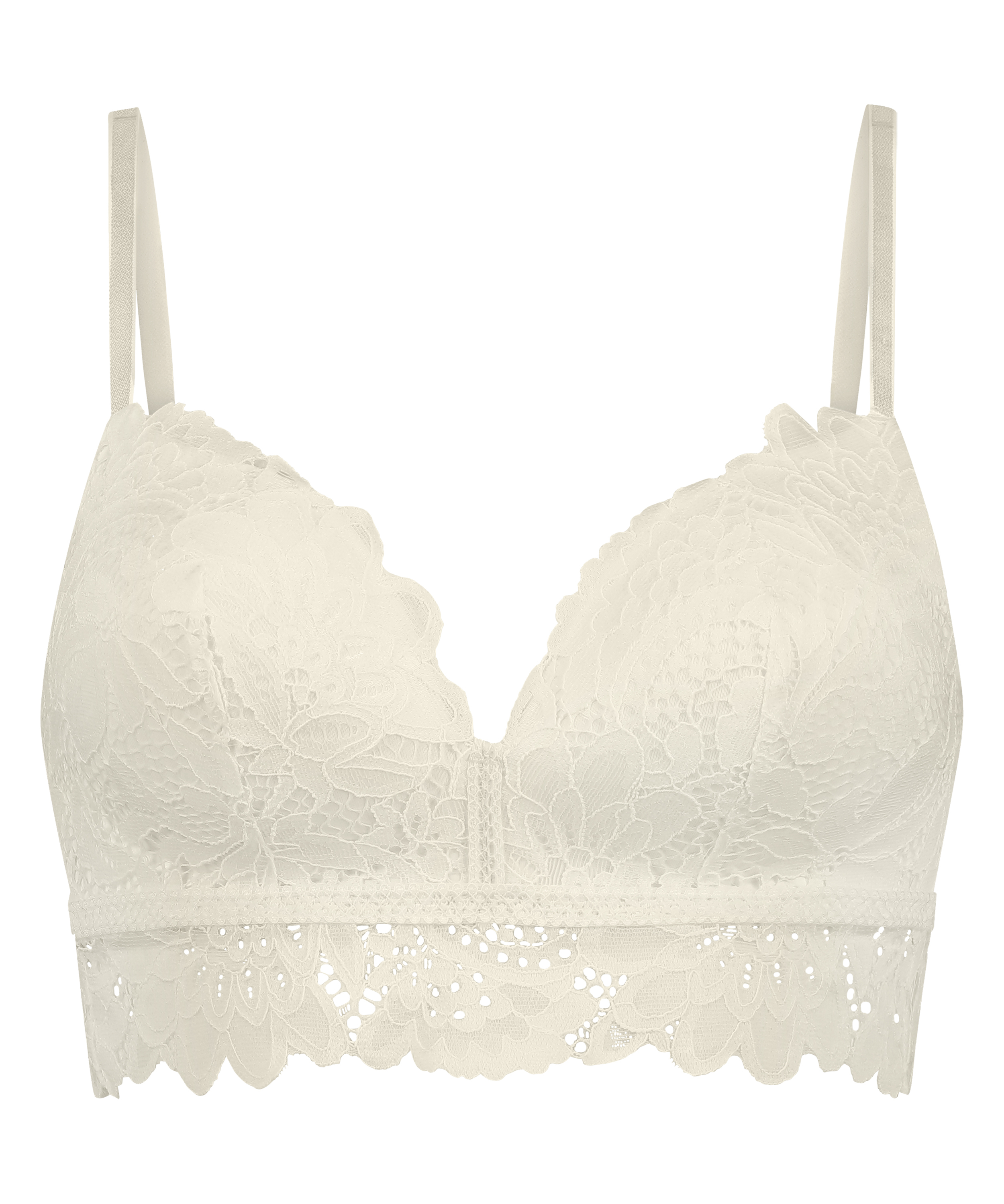 Shiloh Padded Longline Non-Underwired Bra, White, main