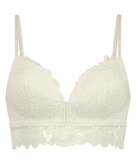 Shiloh Padded Longline Non-Underwired Bra, White