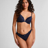 Marine Padded Push-Up Underwired Bra, Blue