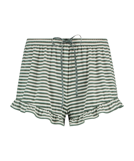 Velours Ruffle Shorts, Green