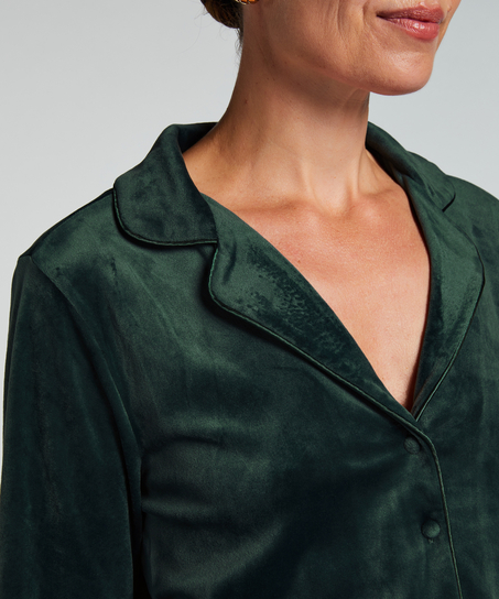 Velours Long-Sleeved Jacket, Green