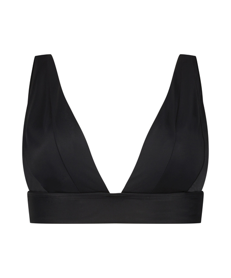 Luxe Triangle Bikini Top, Black