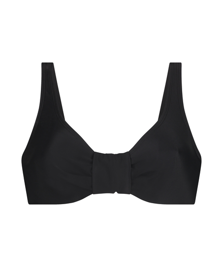 Luxe Non-Padded Underwired Bikini Top, Black