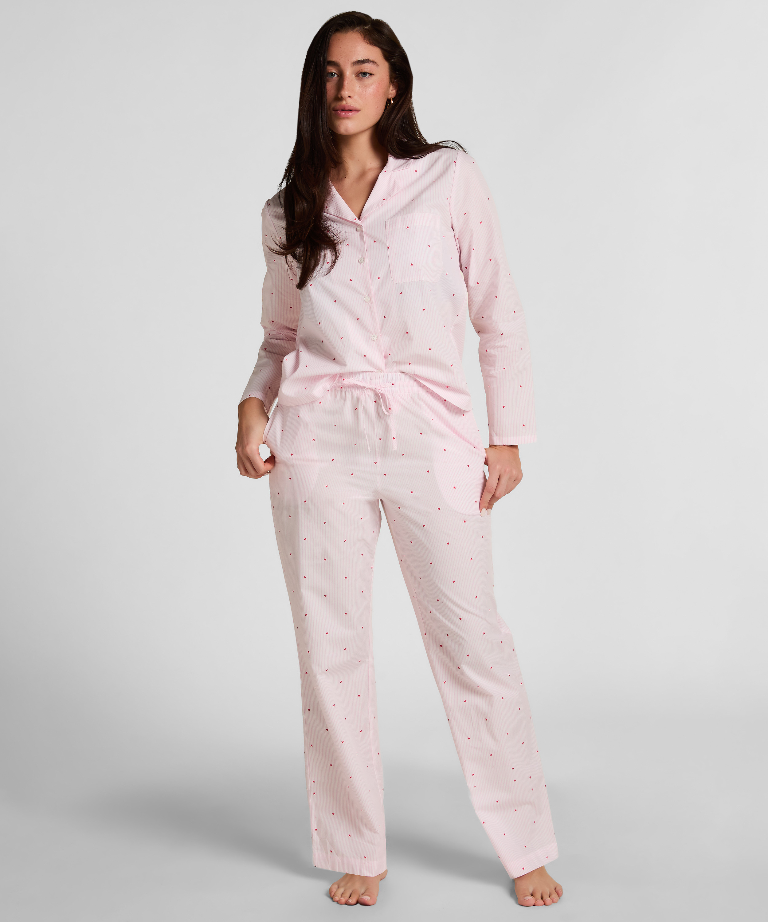 Pyjamaset Cotton Jersey, White, main