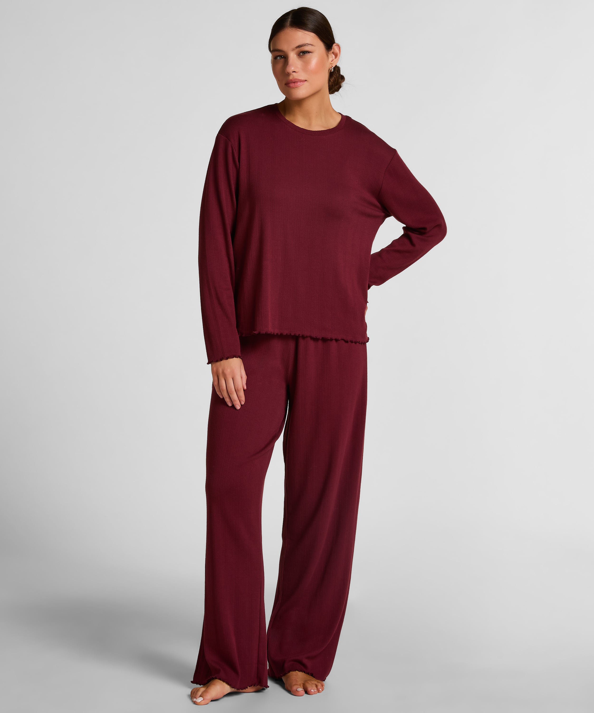 Pyjama Pant Loose Pointelle, Red, main
