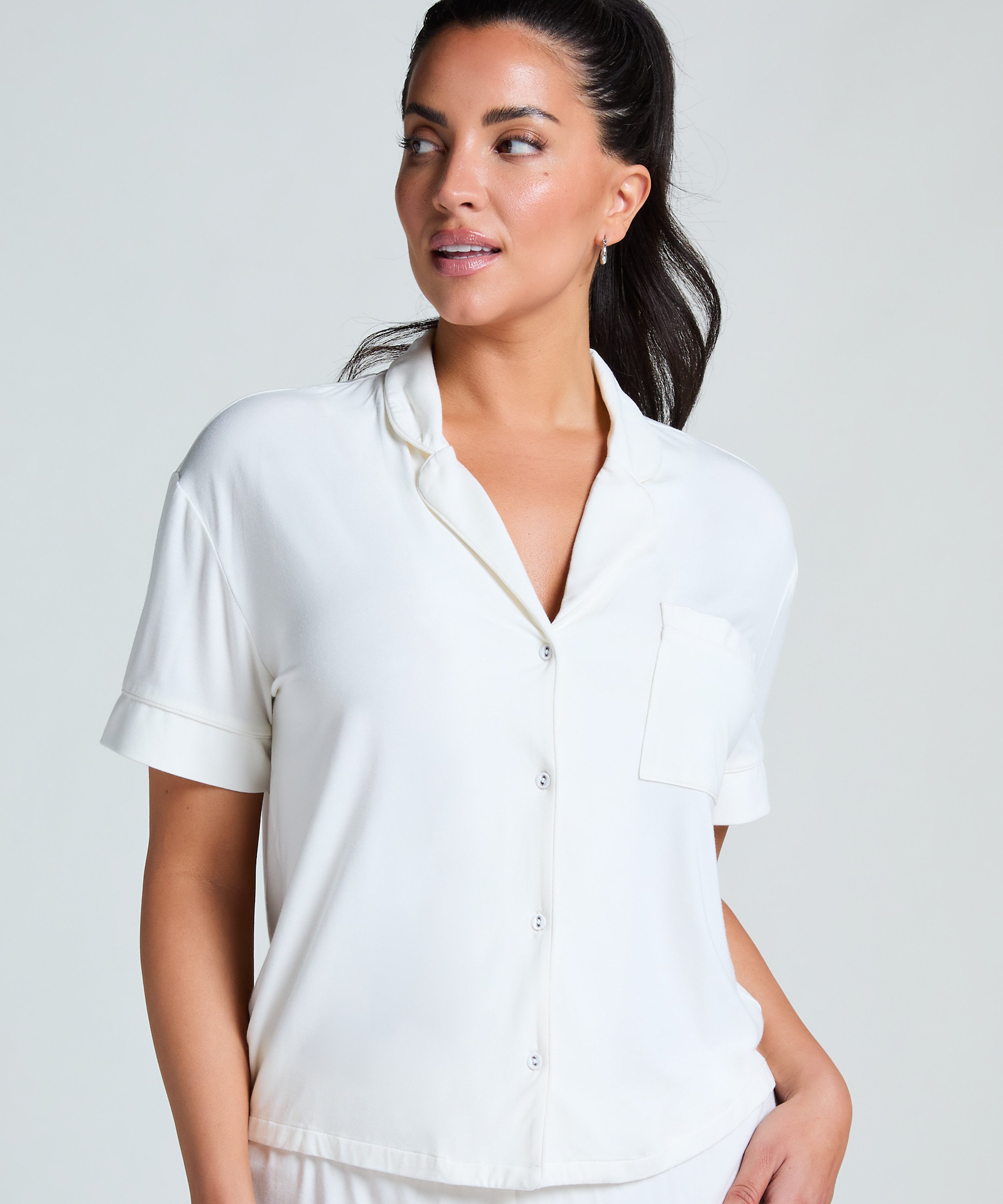 Essential Jersey Short-Sleeved Jacket, White, main