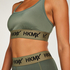 HKMX The Crop Logo Sports Bra Level 1, Green