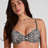 Padded Underwired Bikini Top Leopard, Black