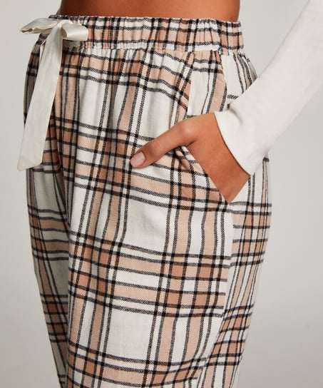 Flannel Pyjama Pants, Beige