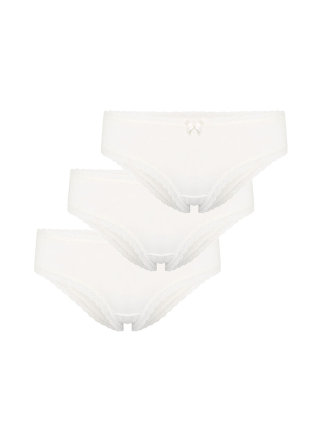 3-pack Georgia Cotton Brazilian shorts, White