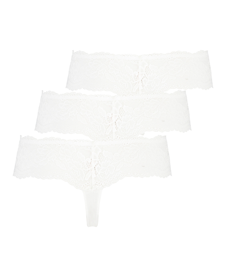 Florence 3-pack boxer thongs, White