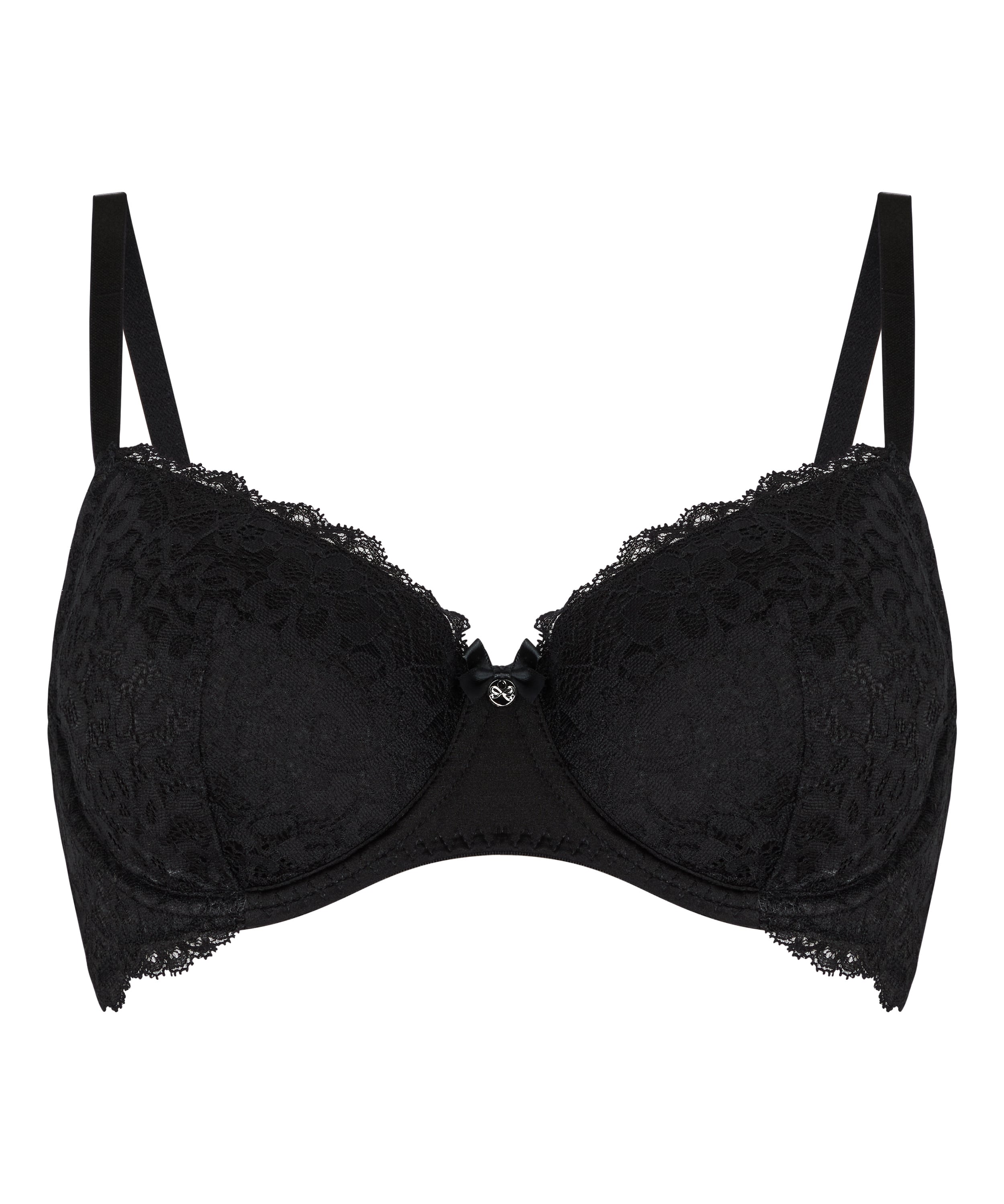 Marine Padded Underwired Bra, Black, main