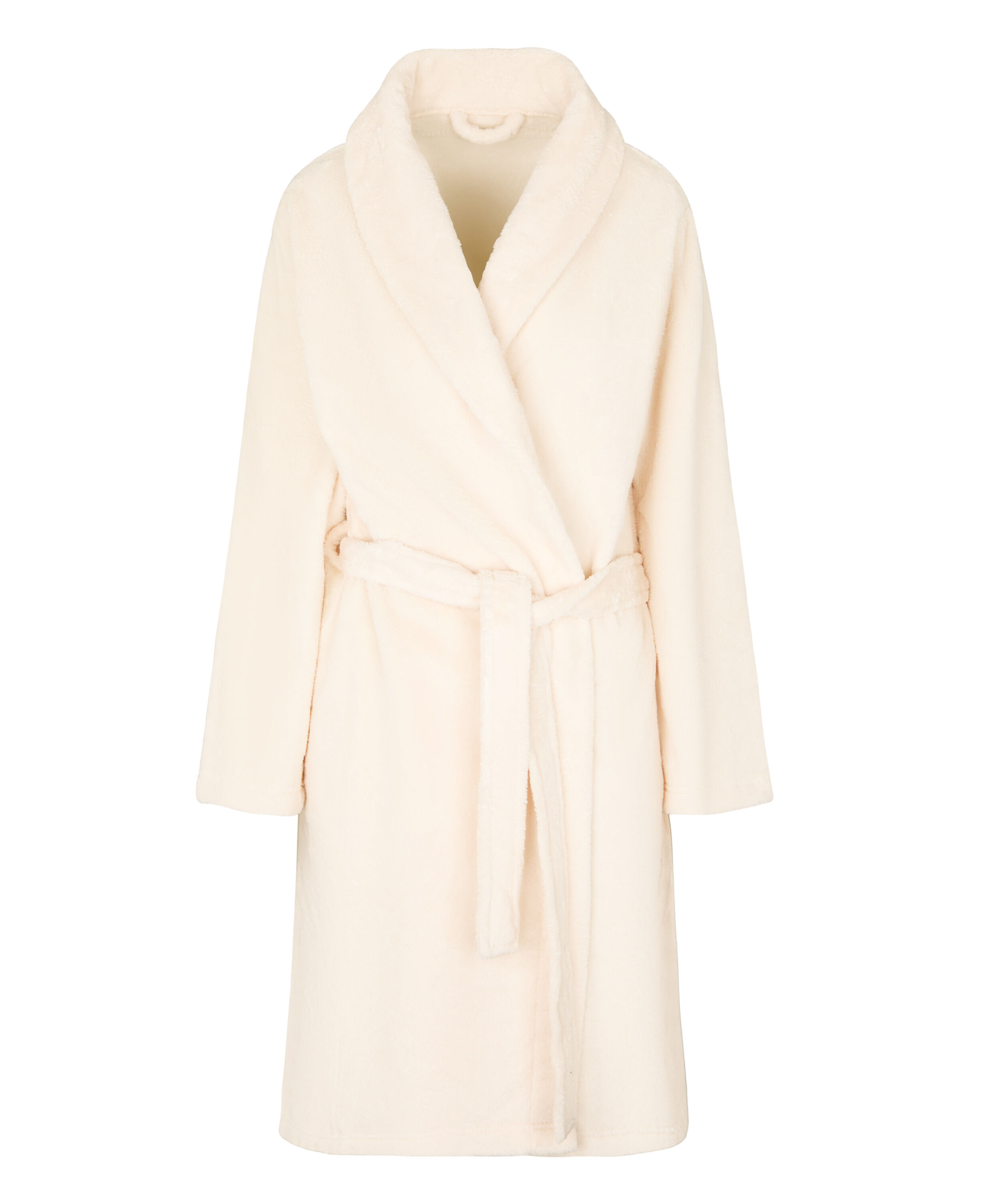 Fleece Bathrobe, White