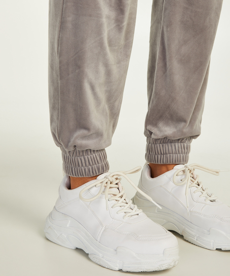 Velour Jogging Bottoms, Gray