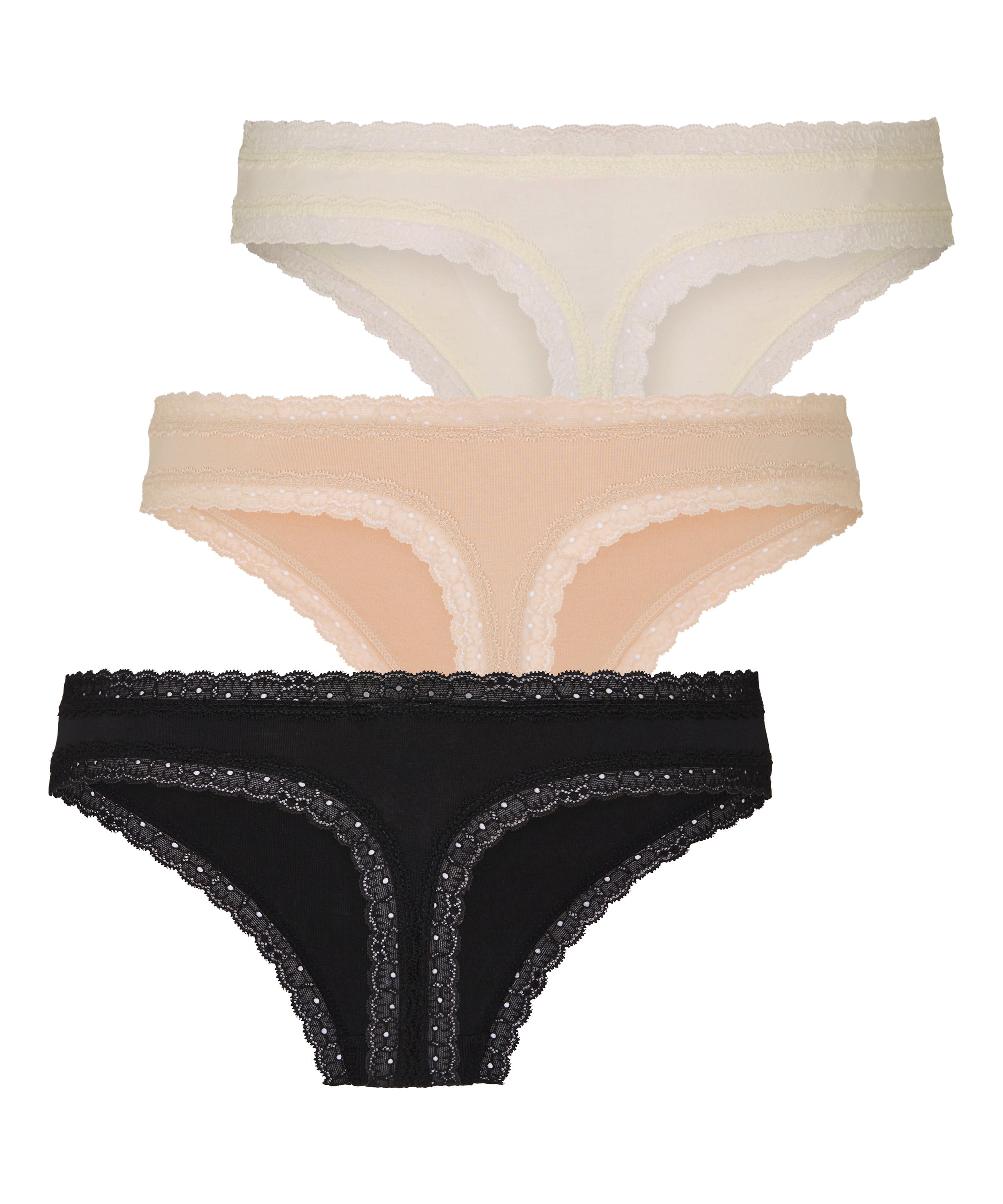 Multipack Cotton Thong, Beige, main