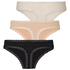Multipack Cotton Thong, Beige