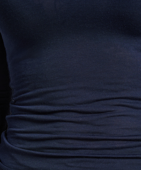 super soft Boatneck Shirt with Cashmere, Blue
