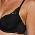 Genevieve padded half-cup underwired bra, Black