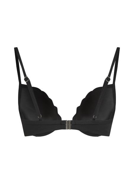 Scallop push-up underwired bikini top Cup A - E, Black