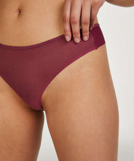 Invisible thong Stripe mesh, Red