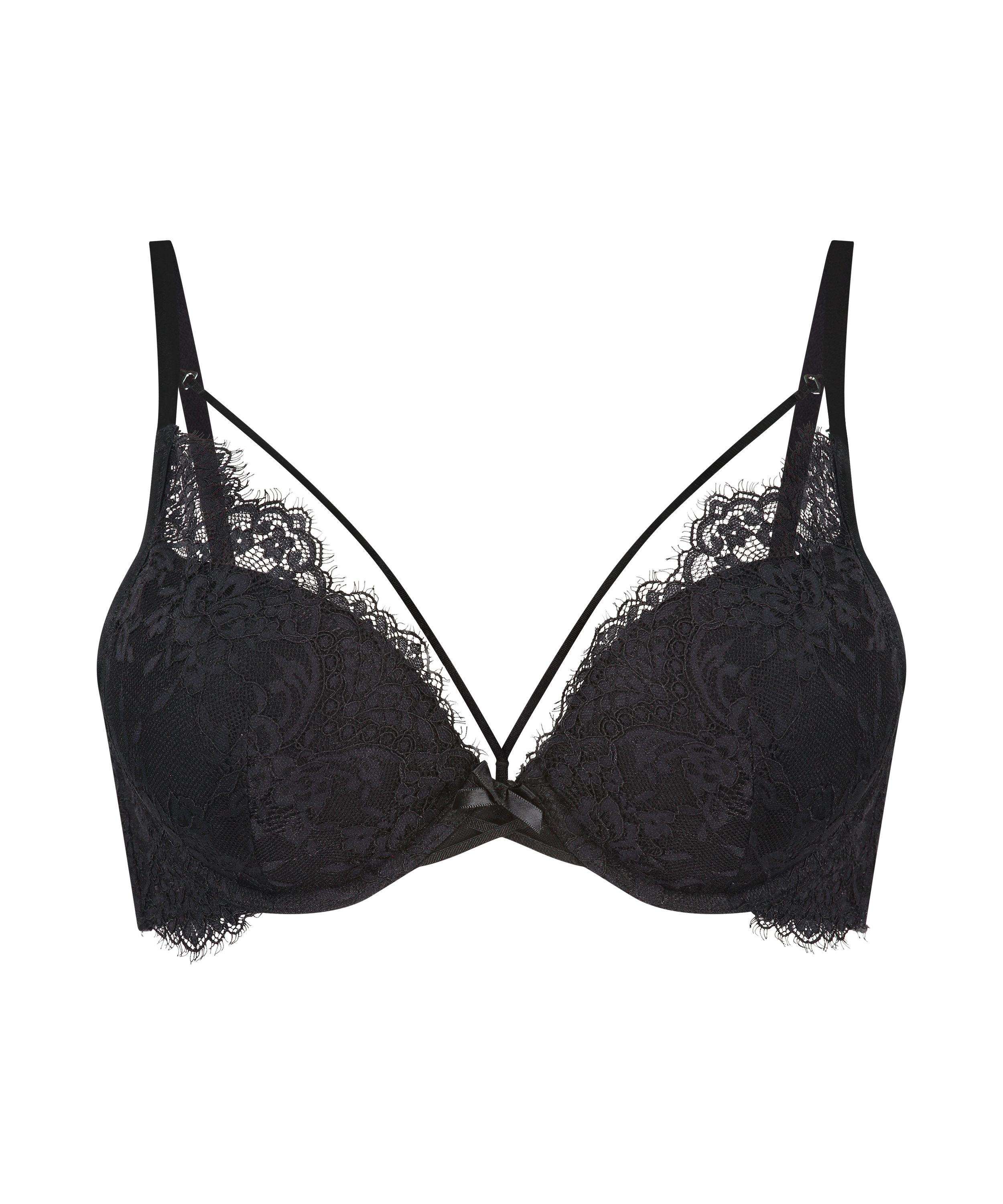 Arabella Padded Underwired Maximiser Bra, Black, main