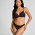 Marine Padded Push-Up Underwired Bra, Brown