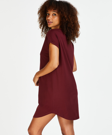 Round Neck Nightshirt, Red