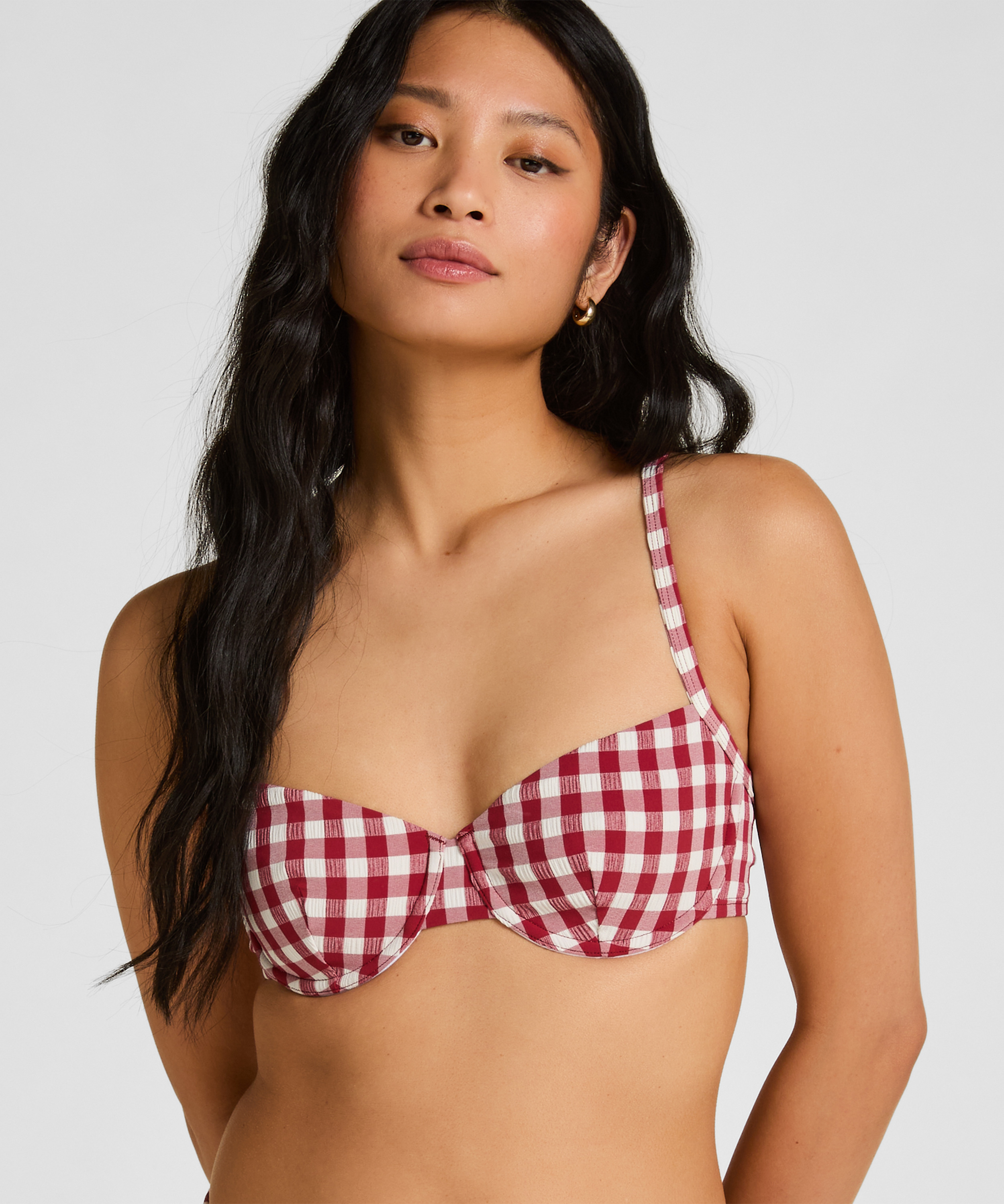 Non-Padded Underwired Bikini Top Amalfi, Red, main