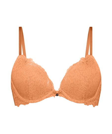 Marine Padded Push-Up Underwired Bra, Orange