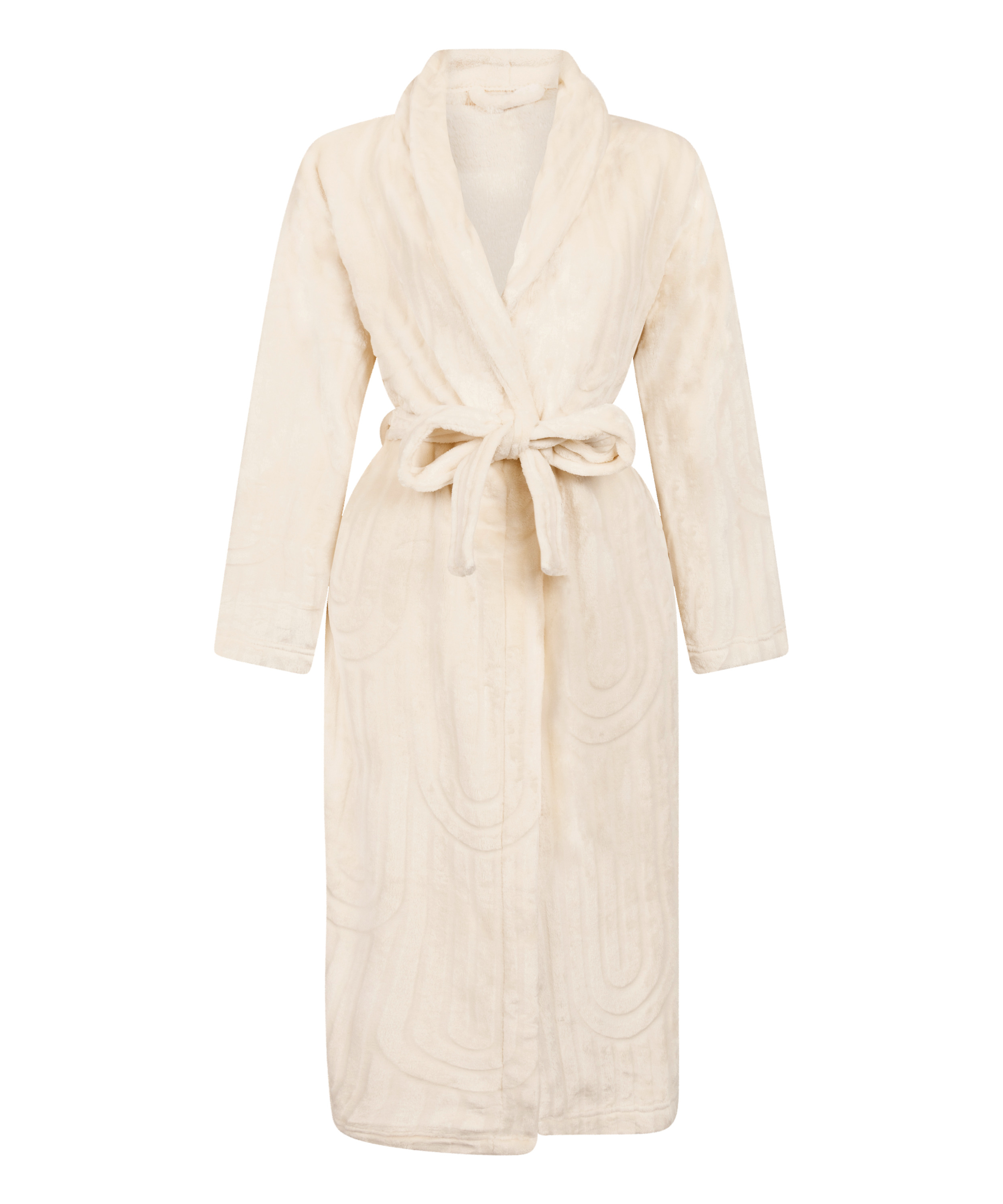 Fleece Bathrobe, White, main