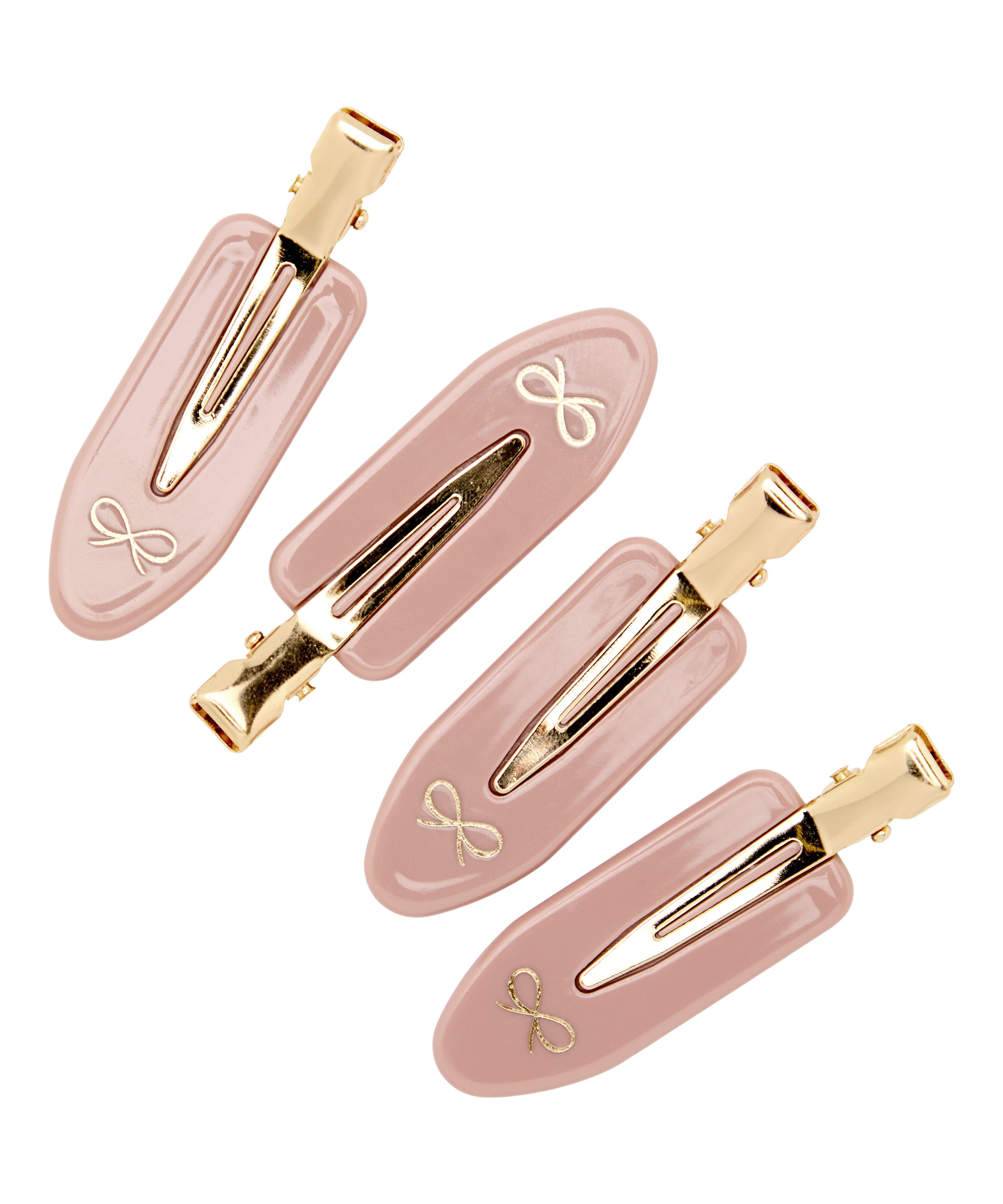 4-Pair Hair Clips, Pink, main