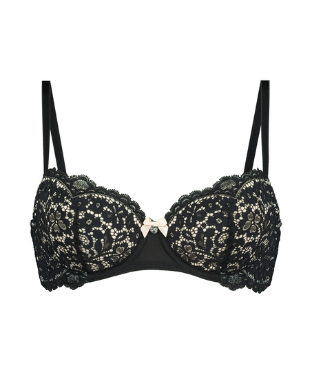 Rose Padded Underwired Bra, Black