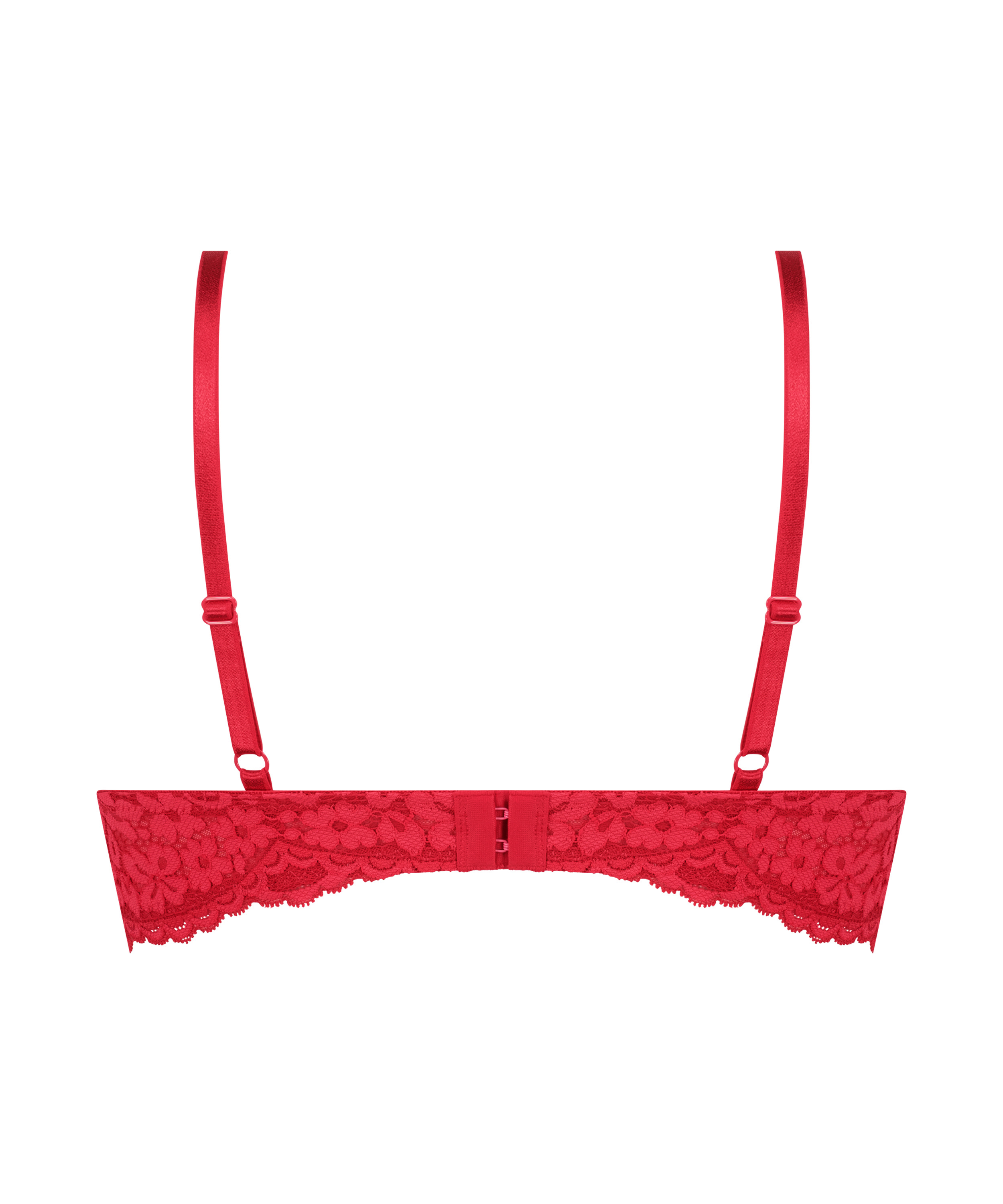 Rose Padded Underwired Bra, Red, main