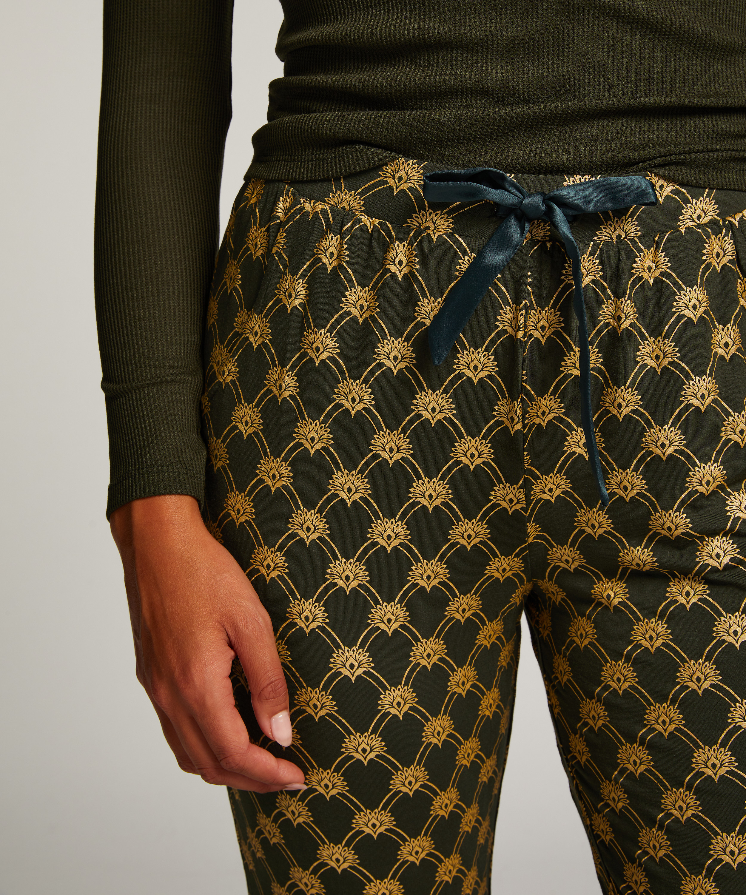 Jersey Pyjama Pants, Green, main