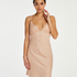 Satin button down slip dress, Pink