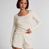 Pointelle Pyjama Top, White