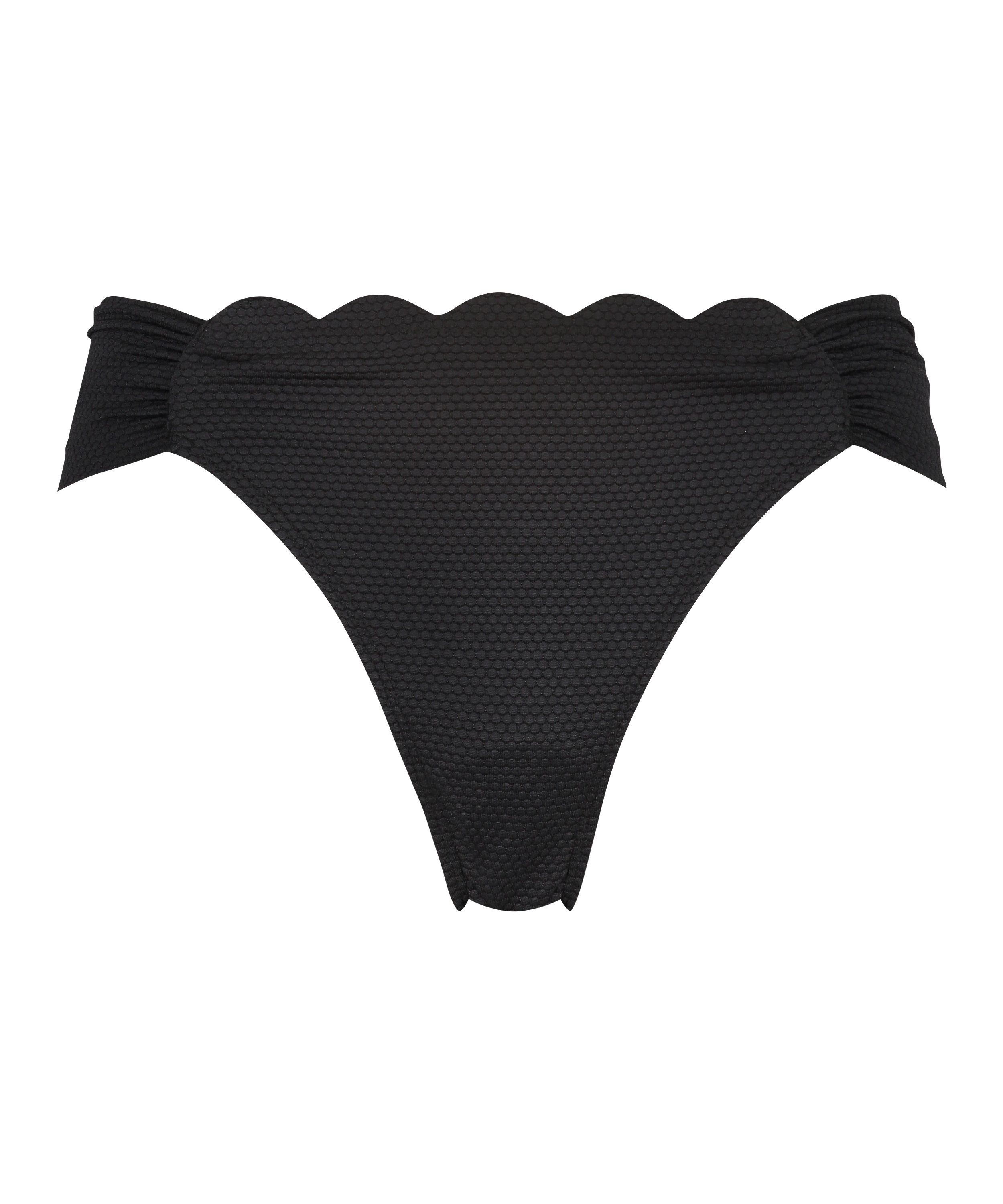 Scallop Rio Bikini Bottoms, Black, main