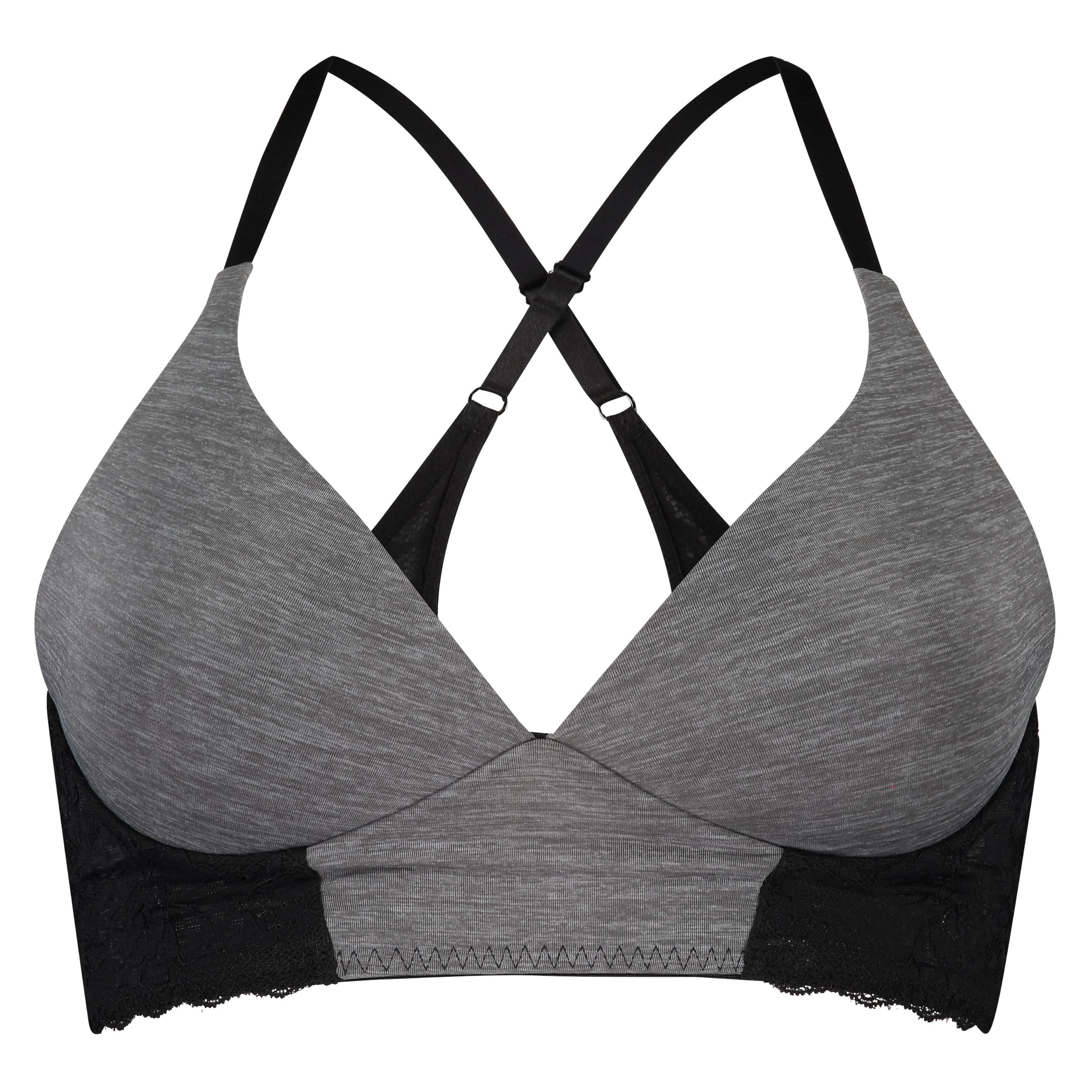 Ava Padded Non-Underwired Bra, Gray, main