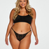 Louisa high leg Thong, Black