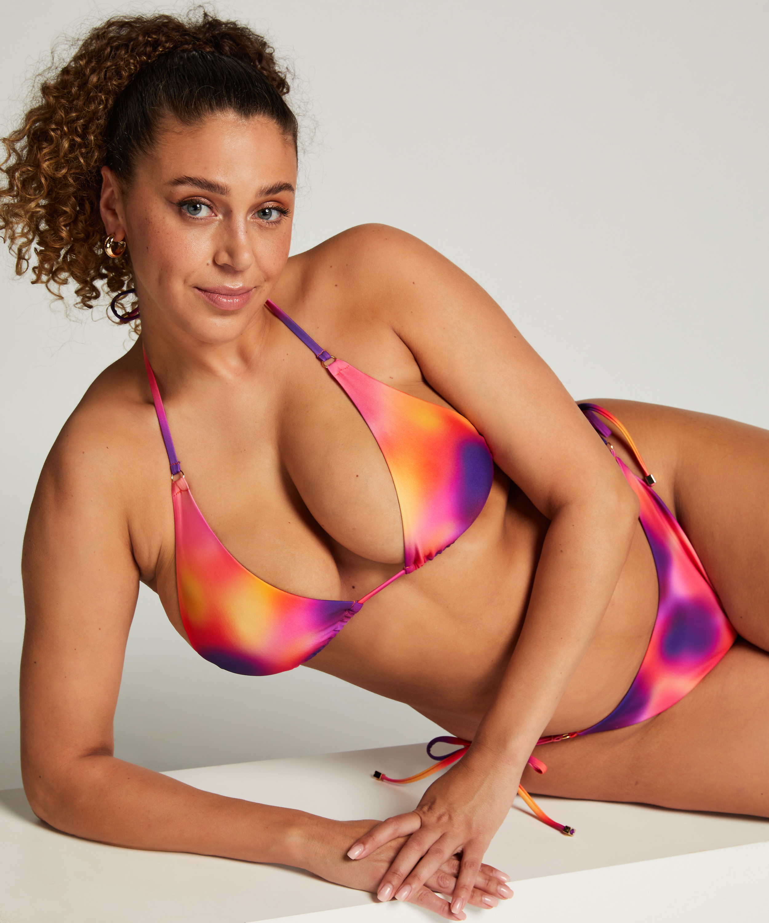 Sunset Triangle Bikini Top, Purple, main