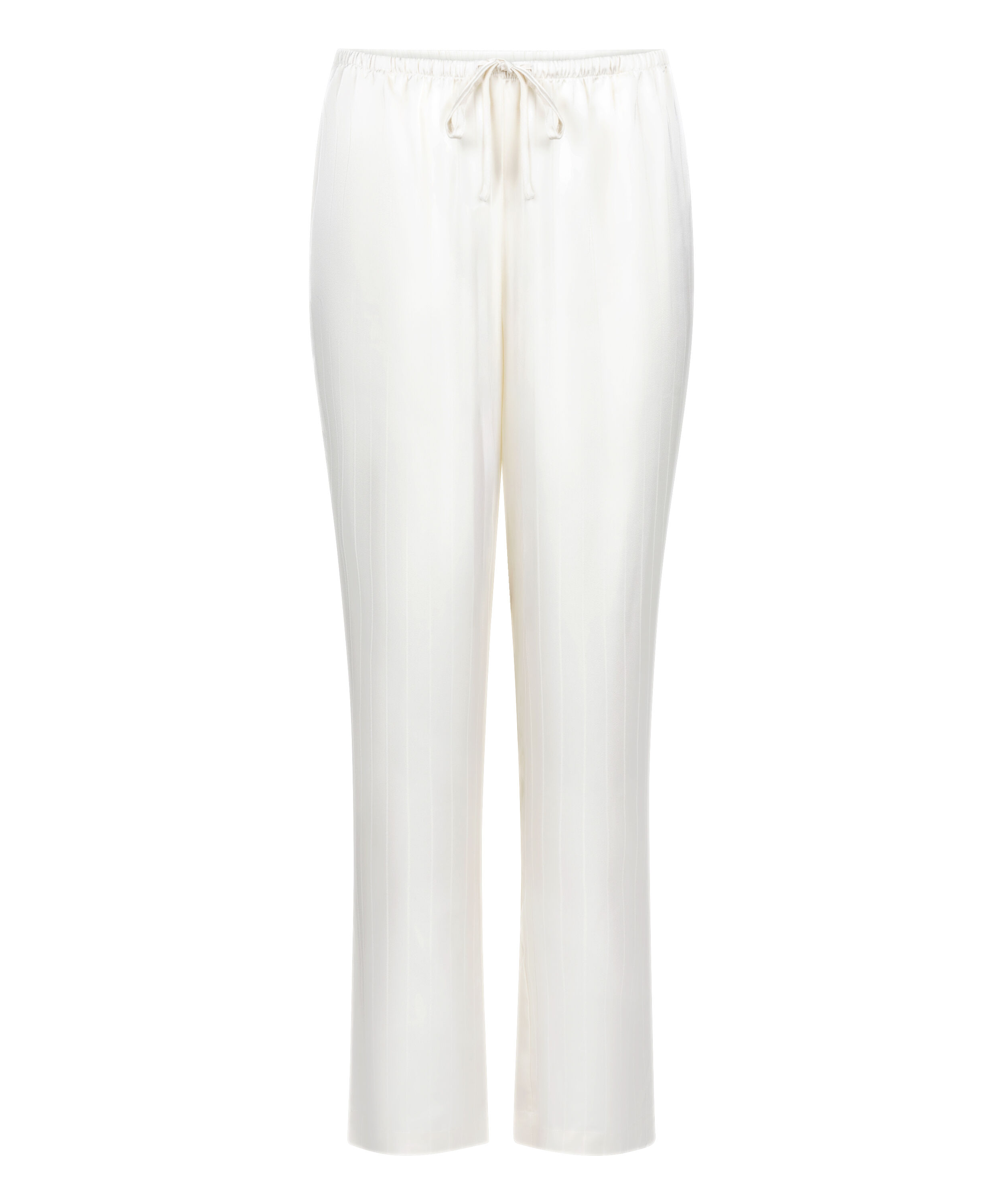 Satin Pinstripe Trousers, White