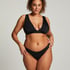 Luxe High-Leg Bikini Bottoms, Black